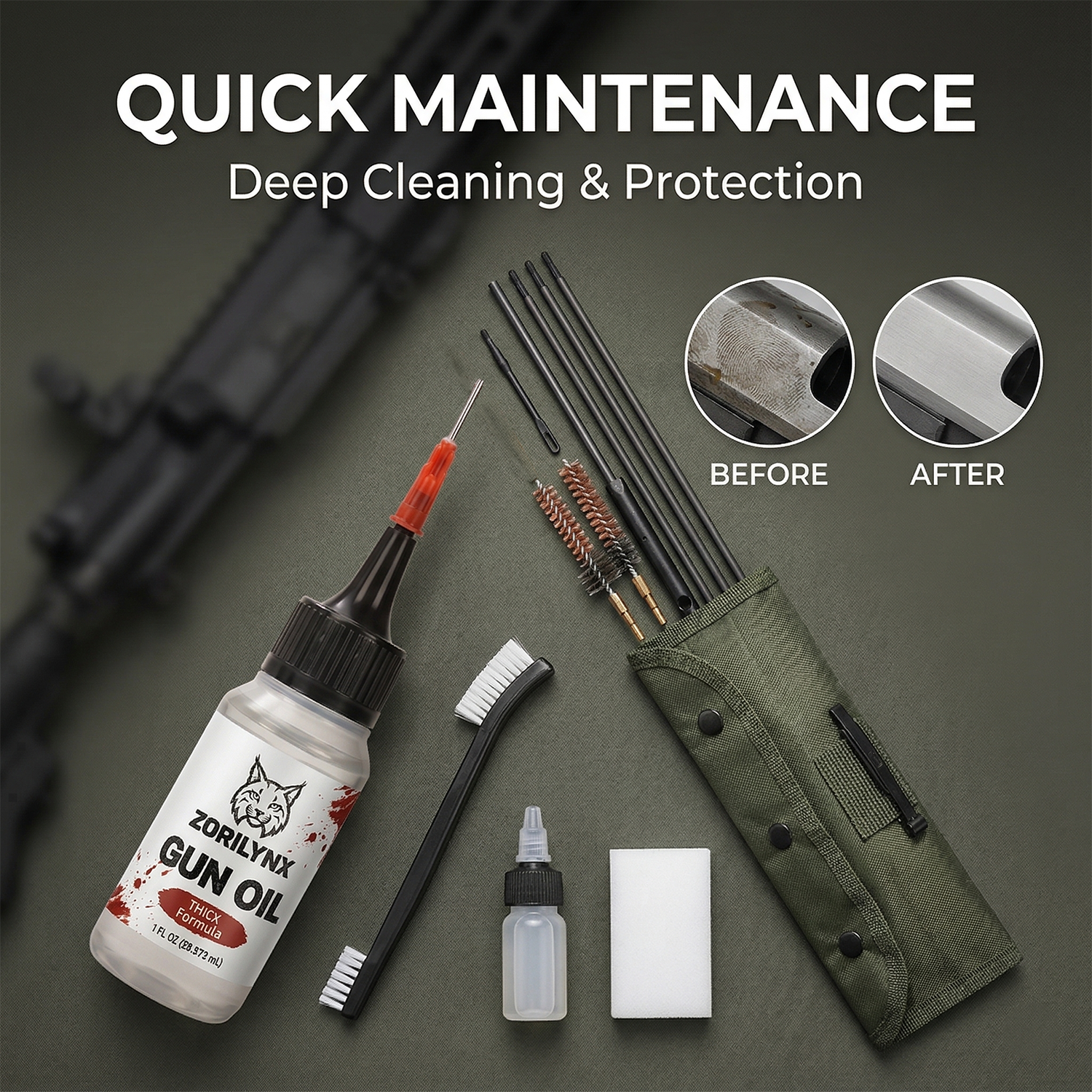 Tactical Gun Cleaning Kit 1oz  - Gun Cleaning Rod ulasan dan harga