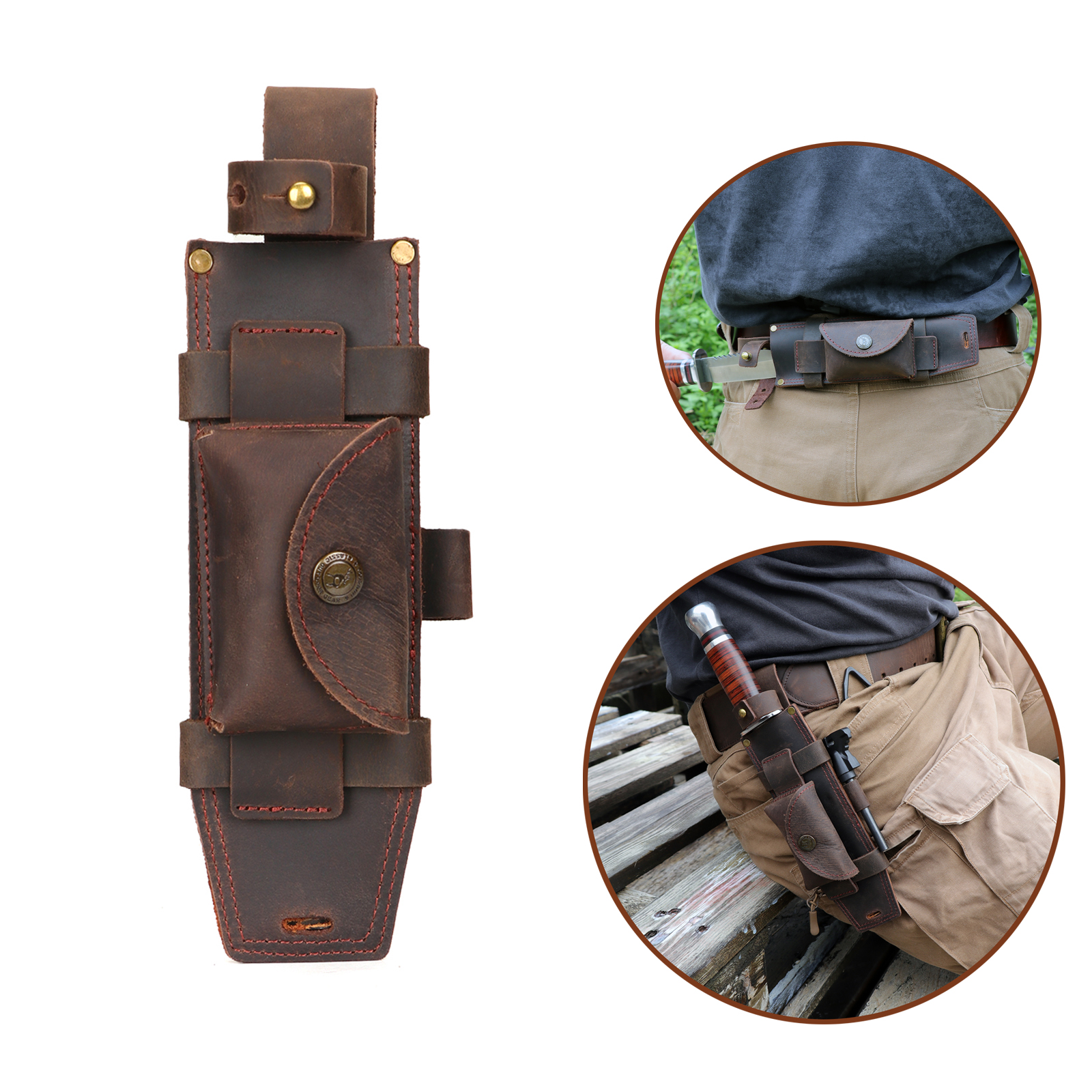 Tourbon Camping Leather thKnif - Knife Hunting Fixed Blade ulasan dan harga