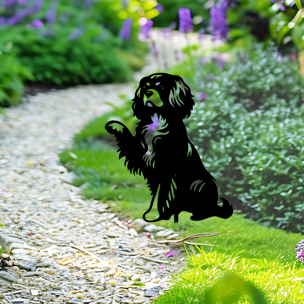 Metal Dog Garden Stake with Sm - Hunting Outdoor Christmas Decorations ulasan dan harga