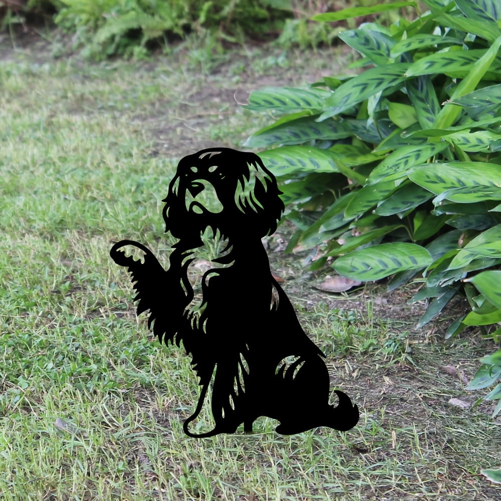 Metal Dog Garden Stake with Sm - Hunting Outdoor Christmas Decorations ulasan dan harga