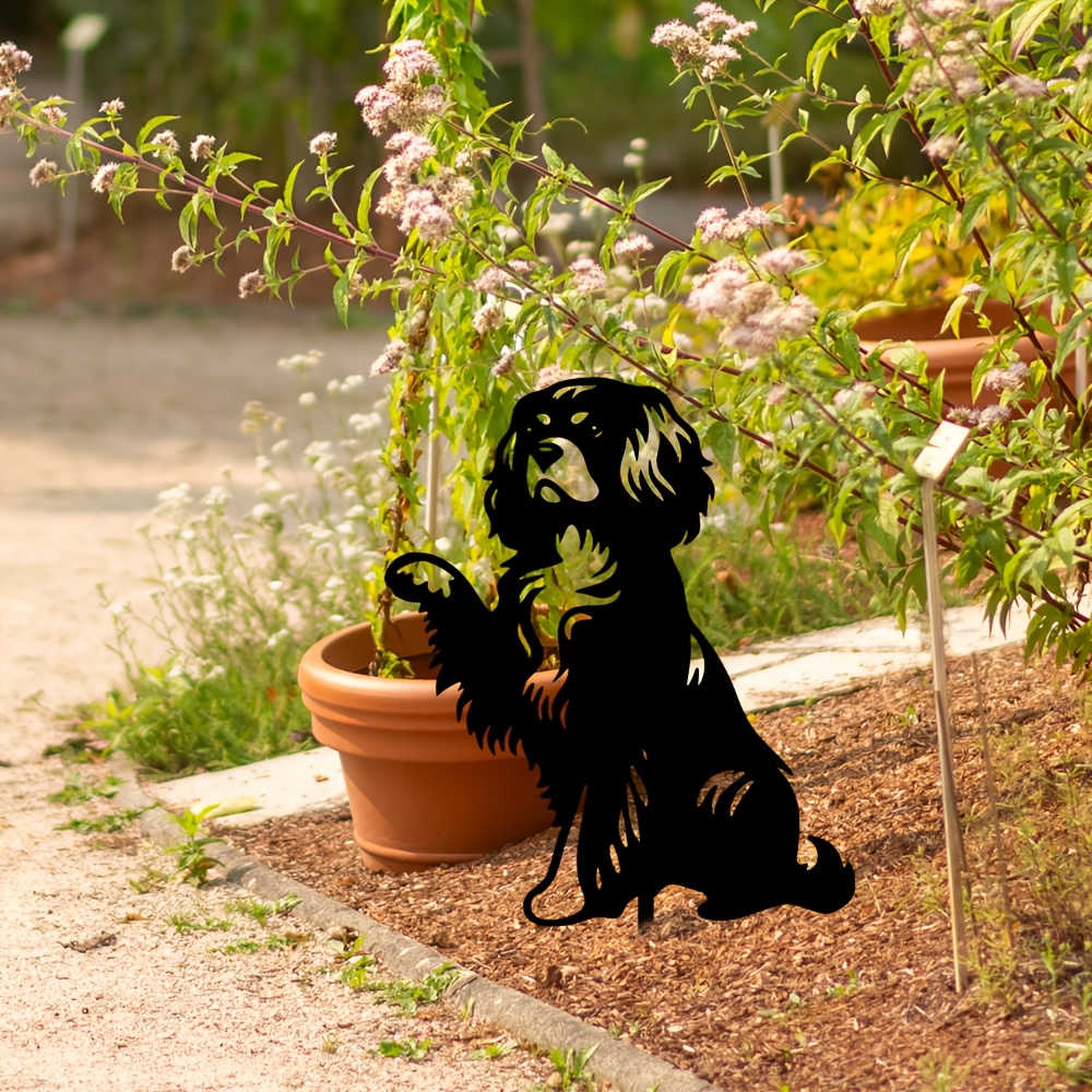 Metal Dog Garden Stake with Sm - Hunting Outdoor Christmas Decorations ulasan dan harga