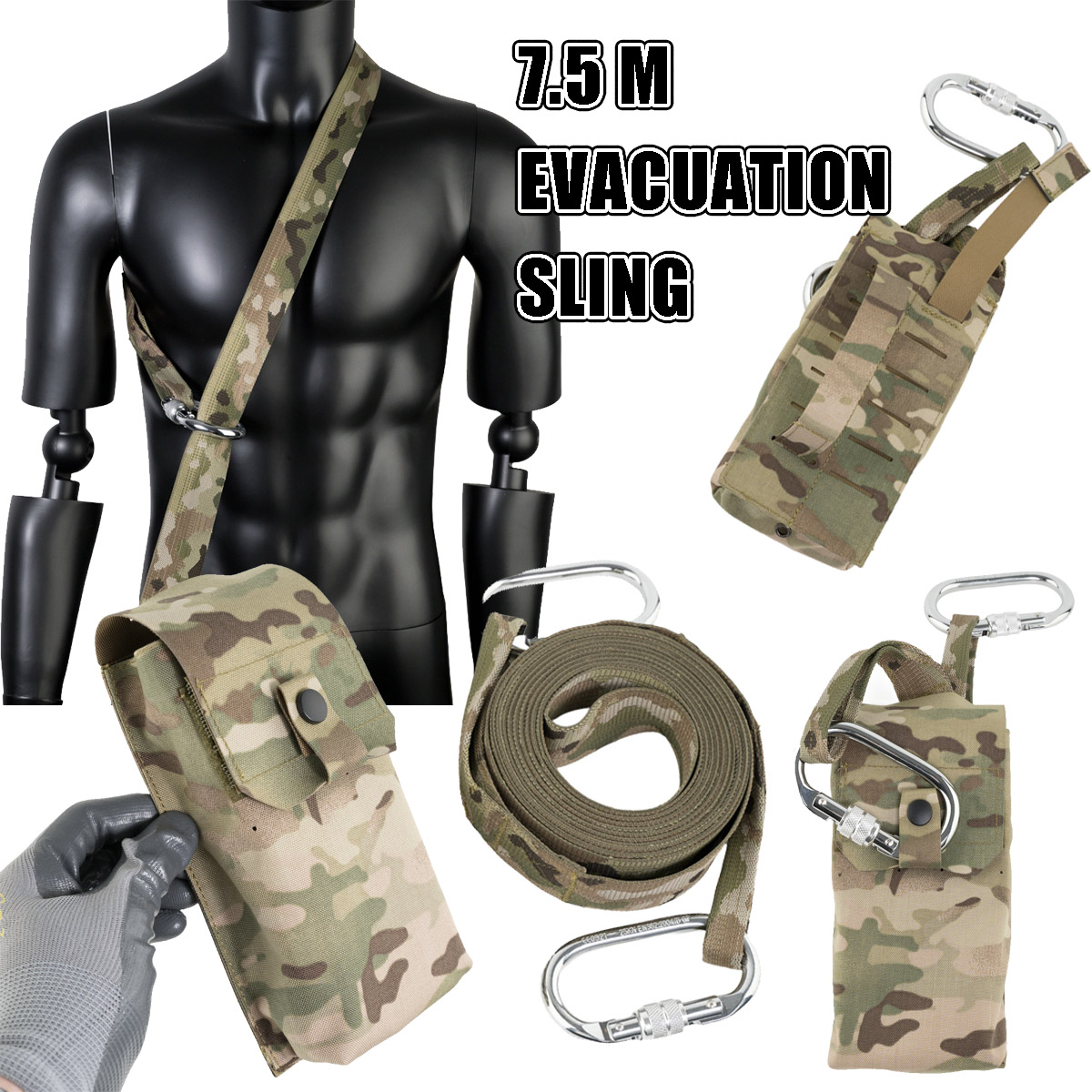 Tactical 7m Evacuation sling w - Outdoor Hunting Gear Storage ulasan dan harga