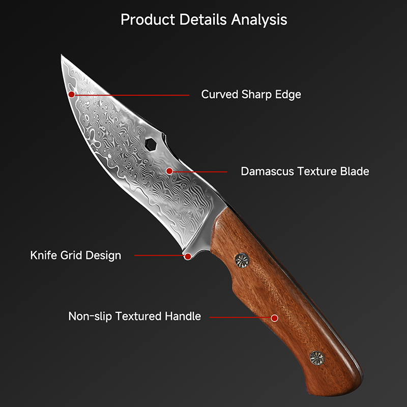 Damascus Outdoor Knife Curved  - Hunting Outdoor Edge Knives ulasan dan harga