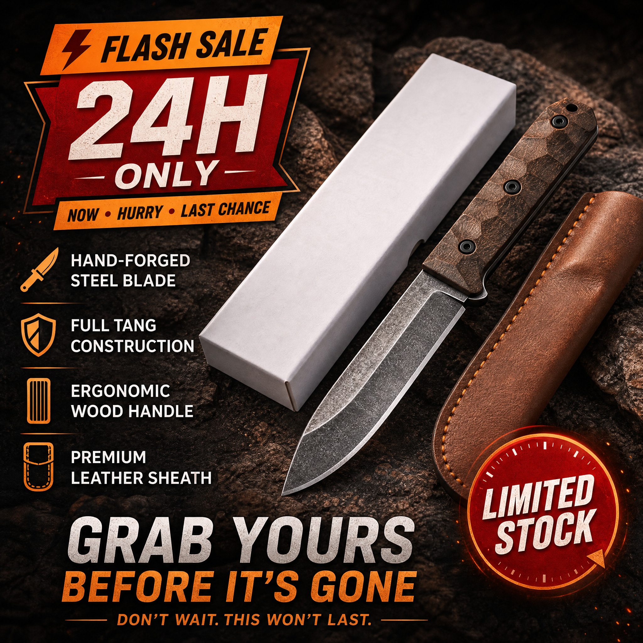 Precision-ground Outdoor Utili - Knife Hunting Fixed Blade ulasan dan harga