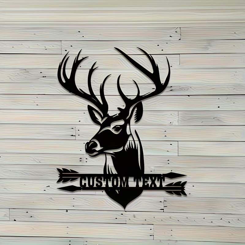 Custom Deer Head Metal Wall Ar - Hunting Outdoor Christmas Decorations ulasan dan harga