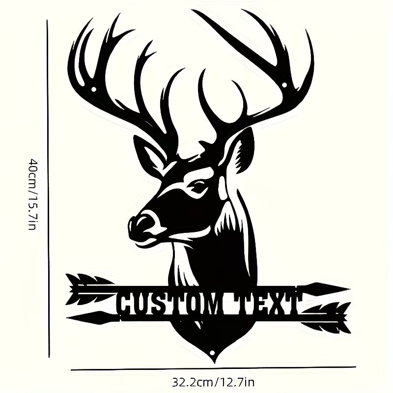 Custom Deer Head Metal Wall Ar - Hunting Outdoor Christmas Decorations ulasan dan harga