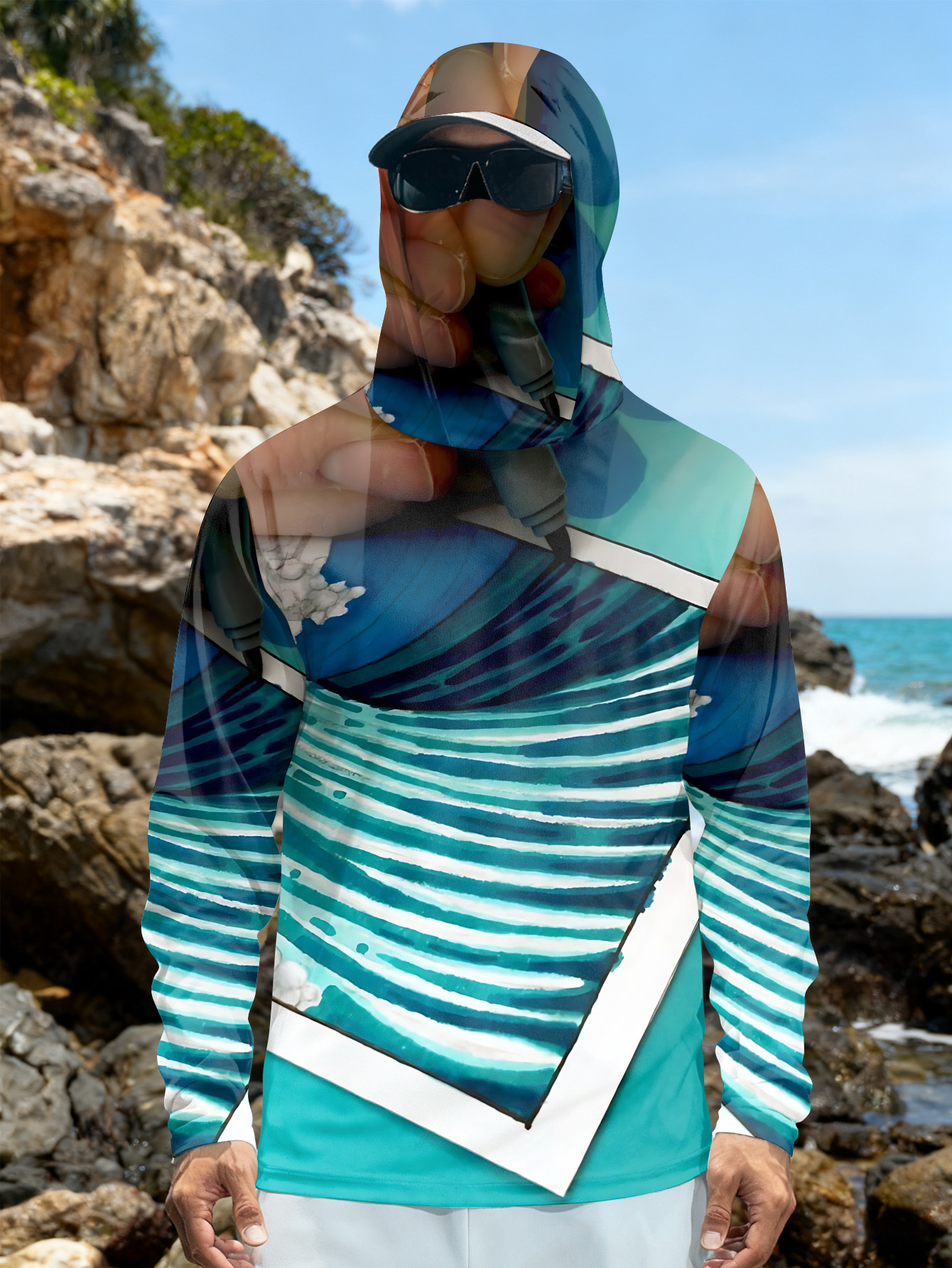 Fishing hooded sweatshirt men' - Hunting Outdoor Shirts ulasan dan harga