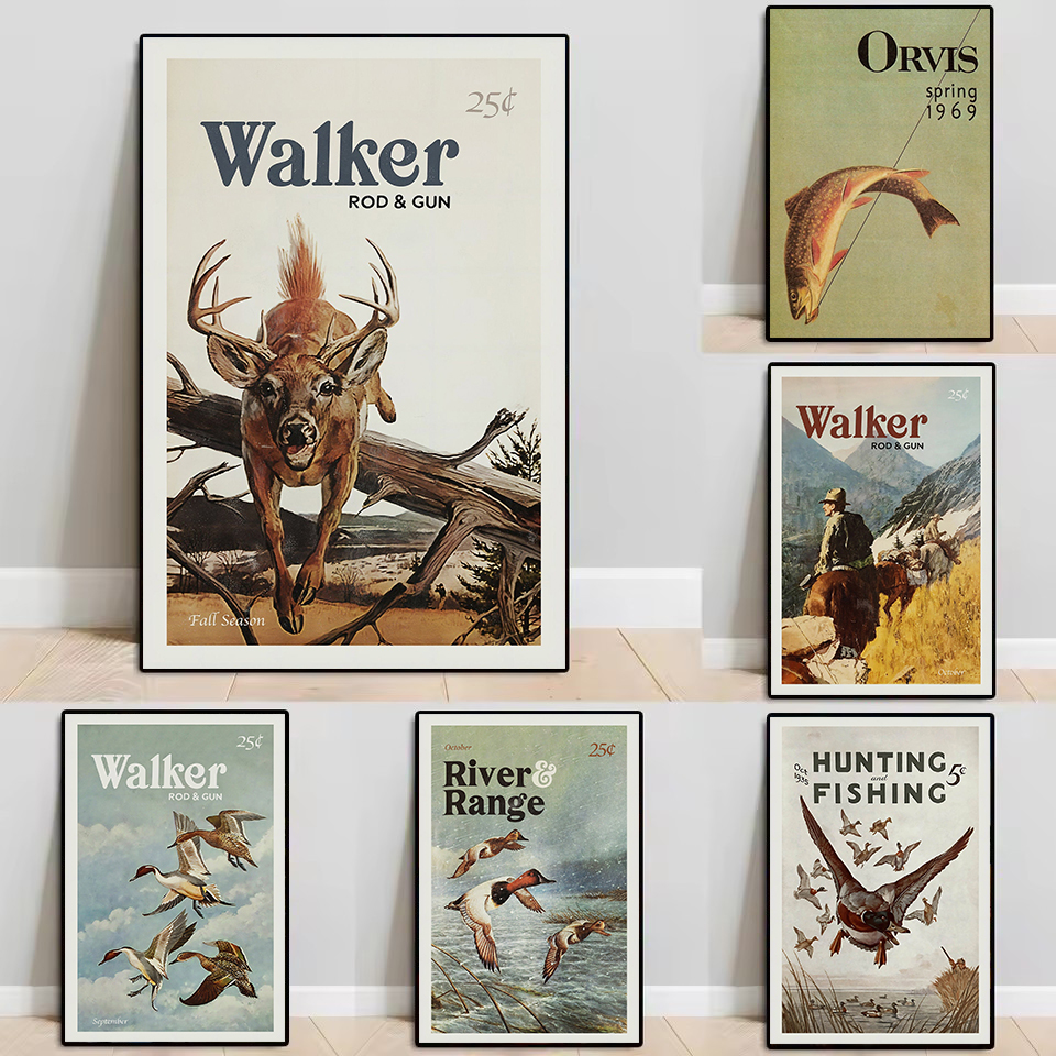 Retro Wildlife Outdoor Hunting - Hunting Outdoor Decor ulasan dan harga