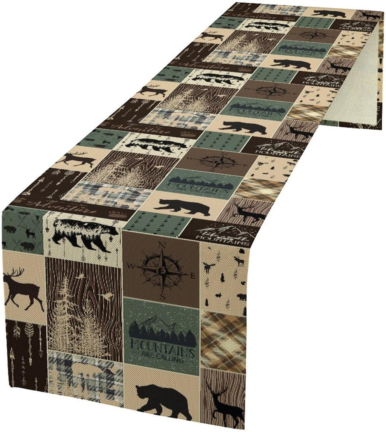 Rustic Farmhouse Deer Bear Tab - Outdoor Hunting Table ulasan dan harga