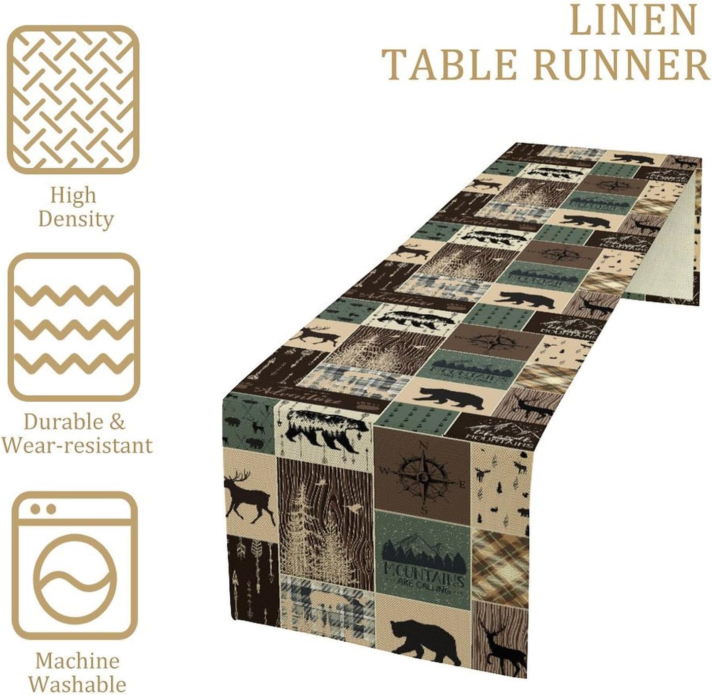 Rustic Farmhouse Deer Bear Tab - Outdoor Hunting Table ulasan dan harga